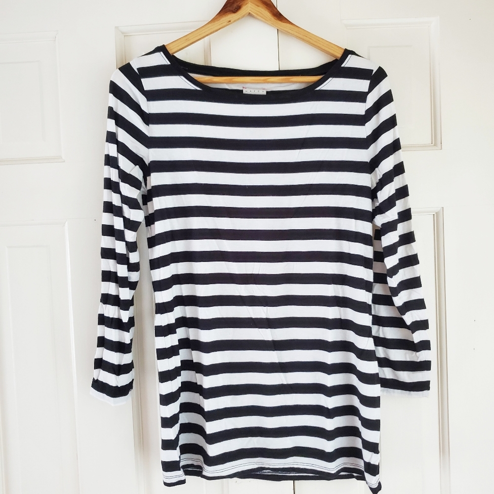 HATCH x J Crew Striped Boatneck Maternity Top
